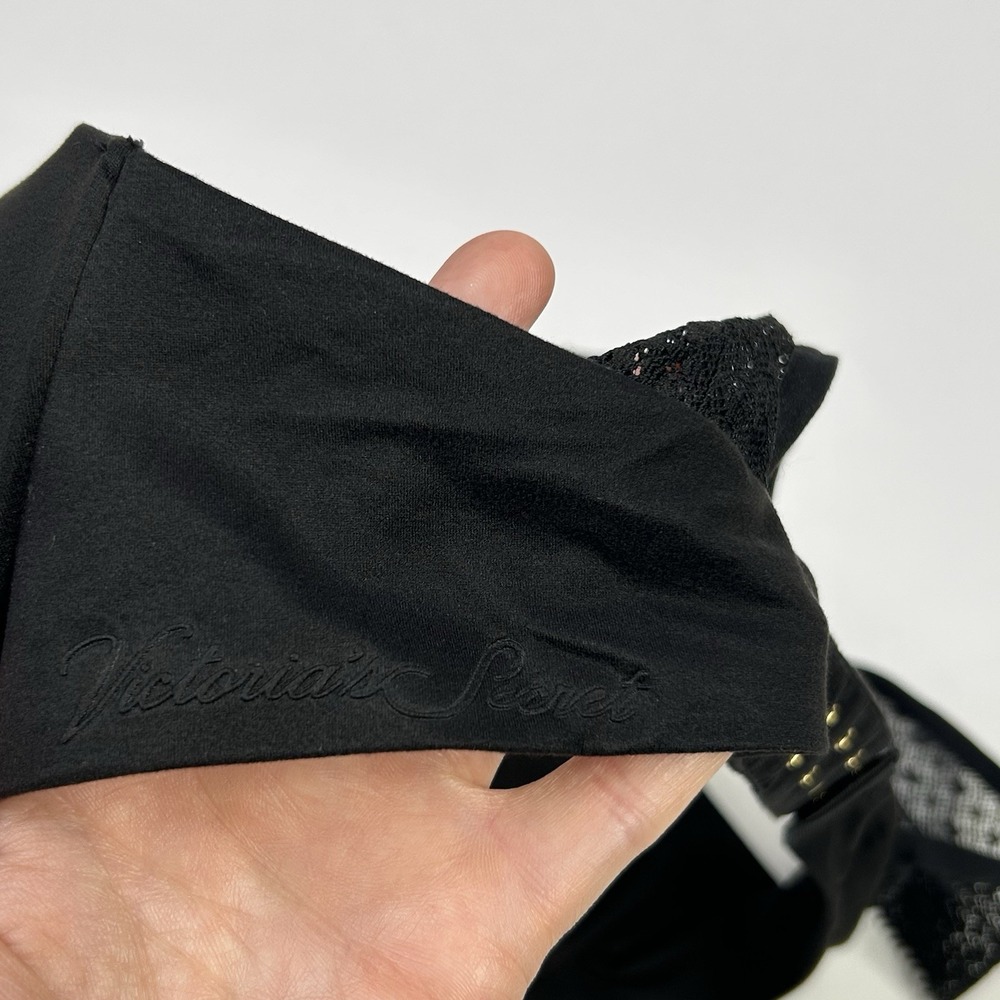 Victoria's Secret Incredible Lined Demi Bra 32C Black Lace Convertible Straps - Picture 2 of 10